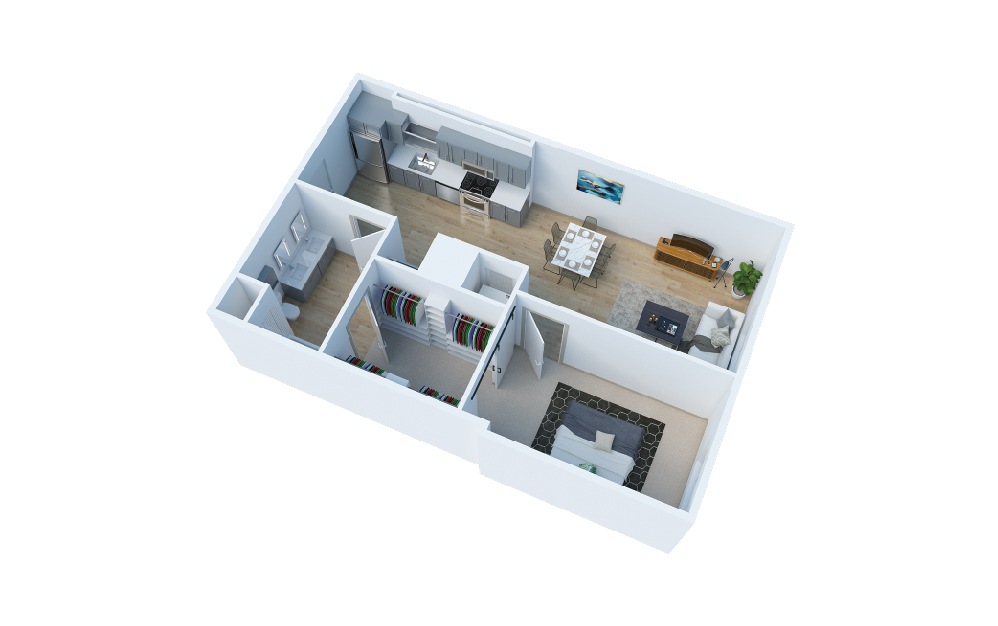 1 Bedroom G* - 1 bedroom floorplan layout with 1 bath and 763 to 782 square feet. (Layout 1)