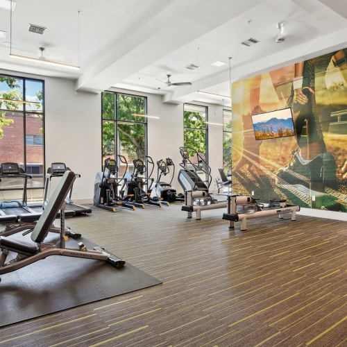 Fitness Center fitness center with ample machines